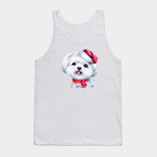 Cute Maltese Dog Drawing Tank Top